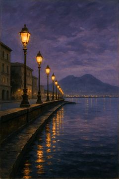 Naples Waterfront Serenity - Reflections of Dusk and Memory (La sérénité au bord de l'eau à Naples - Reflets du crépuscule et de la mémoire)