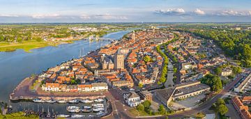 Kampen aerial view during a summer sunset