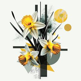 Daffodils - Bright daffodil artwork by Poster Art Shop