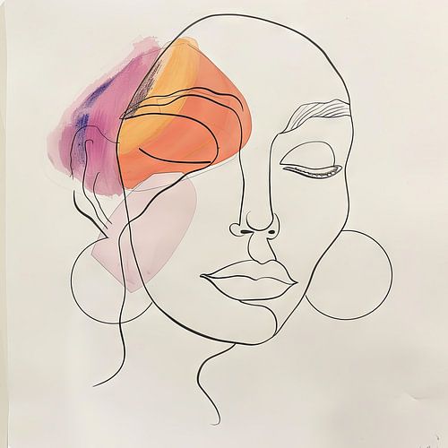 Abstracte vrouw lijnkunst