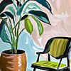 Stilleven plant met stoel van Lianne Louise
