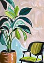 Stilleven plant met stoel van Lianne Louise thumbnail