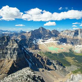 Unique mountain view from Mt. Temple in Banff National Park by Leo Schindzielorz