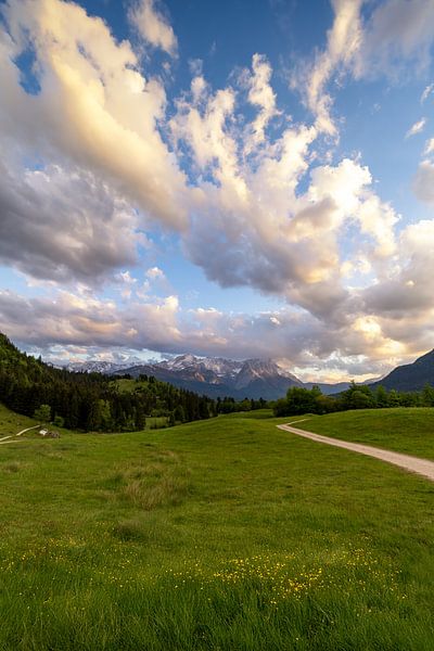 Gouden uur in Farchant van Teresa Bauer