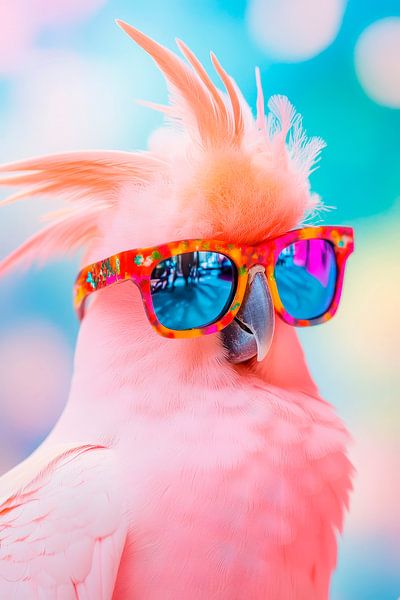 Cockatoo with sunglasses - Colourful and cheerful by Poster Art Shop