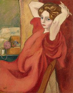 Louis Valtat  - Porträt von Frau Valtat mit hinter dem Kopf verschränkten Händen (ca. 1917)