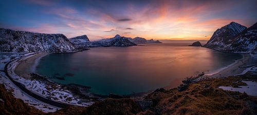Haukland sunset panorama von Wojciech Kruczynski
