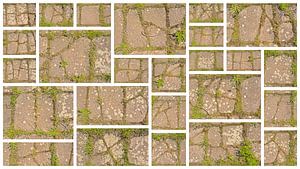 Collage aus gerissenen Fliesen