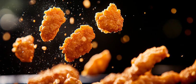 Leckere, frittierte Snacks in der Luft von Poster Art Shop