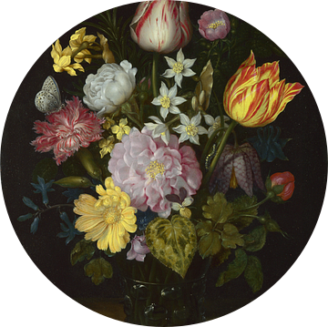 Bloemen in een glazen vaas, Ambrosius Bosschaert de Oude