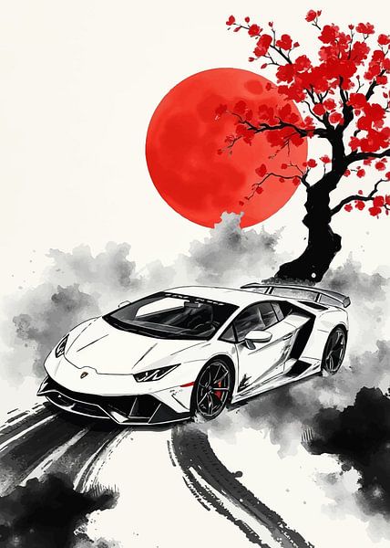 Lamborghini Centenario Sumi-e par MIROKKU