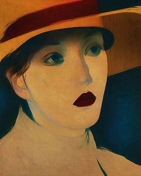 Studieschets voor een schilderij van een vrouw met hoed van Jan Keteleer
