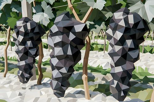 Abstracte Wandelaars in Groene Wijngaard