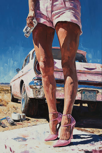 Beine auf High Heels, sommerlich und retro