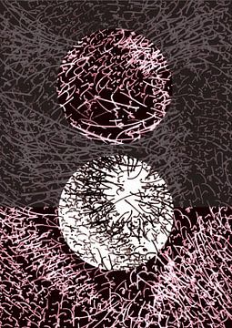Geschreven structuren met cirkel 22 van Claudia Gründler