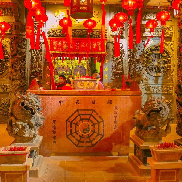 Réception d'un hôtel dans le style d'un ancien autel de temple chinois SQetar par kall3bu