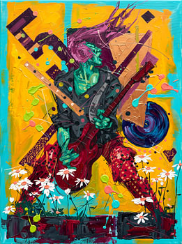 Vibrant Rock Guitarist