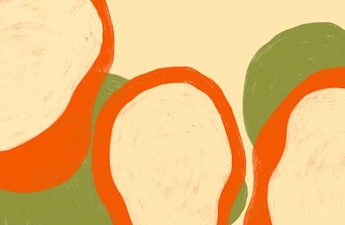 Scandinavia Organic Abstract in Cream Rust