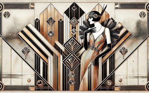 Gatsby glamourscène in art deco