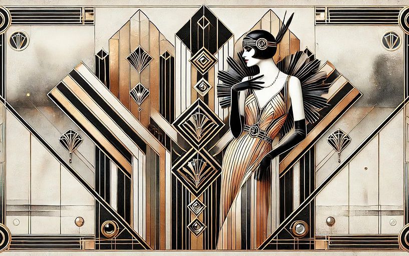 Gatsby Glamour Scene in Art Deco by Chromatic Fusion Studio