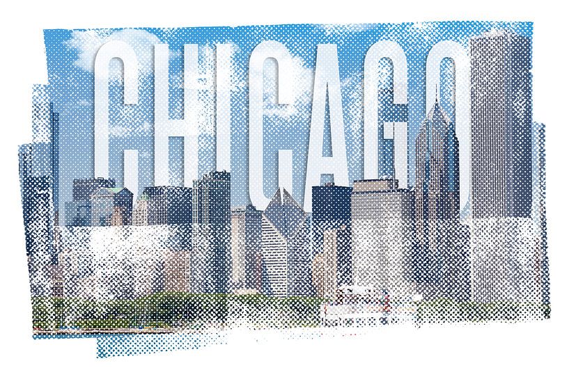CHICAGO Skyline | Vintage van Melanie Viola