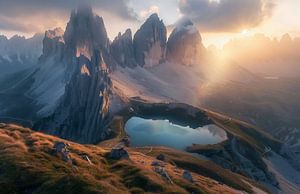 Berge im Nebellicht