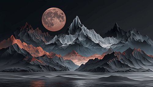 Maanmajesteit boven de Obsidiaanpieken