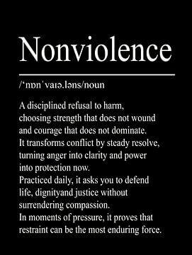 Definitie Geweldloosheid - Zwart van WordsThatInspire