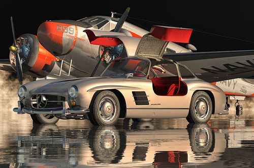 Mercedes 300SL Gullwings 1964 doors open
