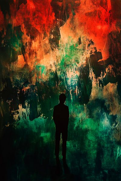 Colour explosion with silhouette by Poster Art Shop