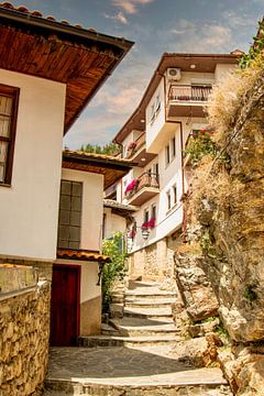 Steegje in Ohrid, vakantie gevoel