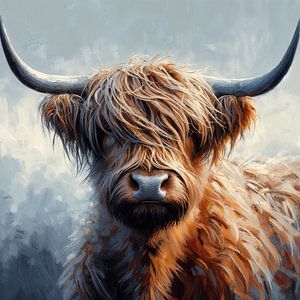Portrait abstrait d'un Highlander écossais peinture aquarelle
