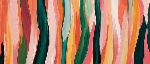 Kleurrijk, abstract schilderij met lijnen