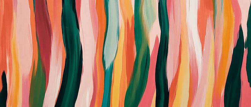 Colourful, abstract painting with lines by Poster Art Shop