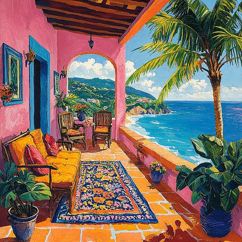 Op Matisse geïnspireerd Mediterraan Zeezicht Zee Fauvisme van Niklas Maximilian