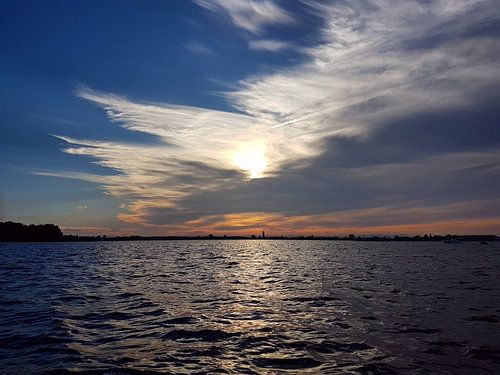 Wolken en zon boven Loosdrecht