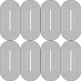 Retro 1920s vintage geometric shapes pattern in Bauhaus style no. 14 by Dina Dankers