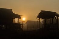 Inle Lake hutten  by Peter Laarakker thumbnail