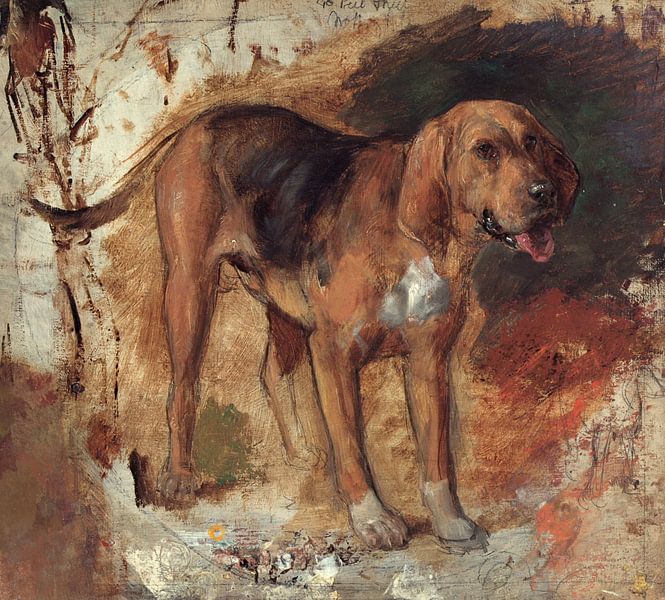 Holman Hunt - Study of a bloodhound van 1000 Schilderijen