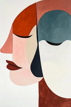 Abstract faces in soft colours by Poster Art Shop