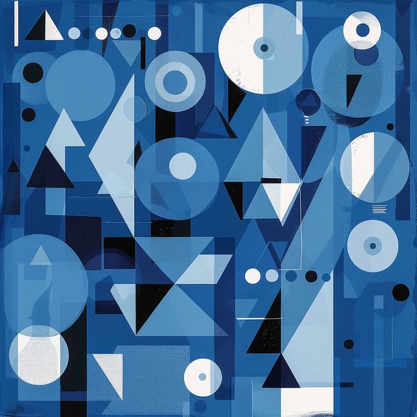 Blaues Geometrisches Abstrakt von Poster Art Shop