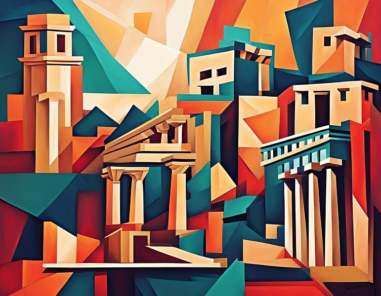 Abstrakte Kunst - Akropolis 2 von Johannas Art Creations