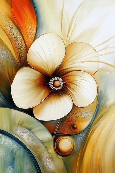 Modern abstracte bloem van Bert Nijholt