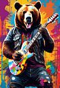 Bear playing guitar, graffiti by Makar Mokrynskyi thumbnail