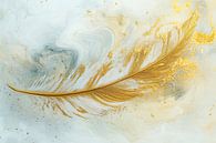 Golden feather with marble background by Imperial Art House thumbnail