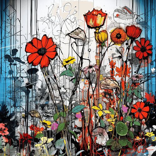 Graffiti bouquet urban dynamic contrast