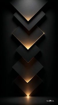 Abstraktes Schwarz mit zartem Gold