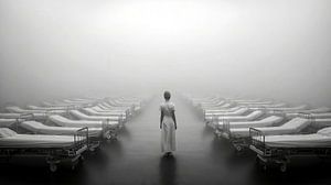 Krankenschwester im Nebel