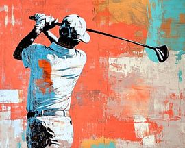Golf painting | Man with Golf Club by OMG Art