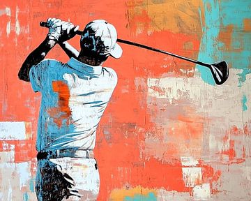 Golf schilderij | Man met Golfclub van OMG Art